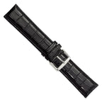 Crocodile Grain Leather Watch Band in Black, 18mm - Sophia Jewelers