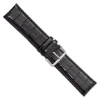 Crocodile Grain Leather Watch Band in Black, 18mm - Sophia Jewelers