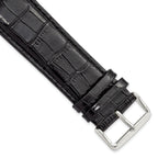 Crocodile Grain Leather Watch Band in Black, 18mm
