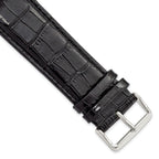Crocodile Grain Leather Watch Band in Black, 18mm - Sophia Jewelers