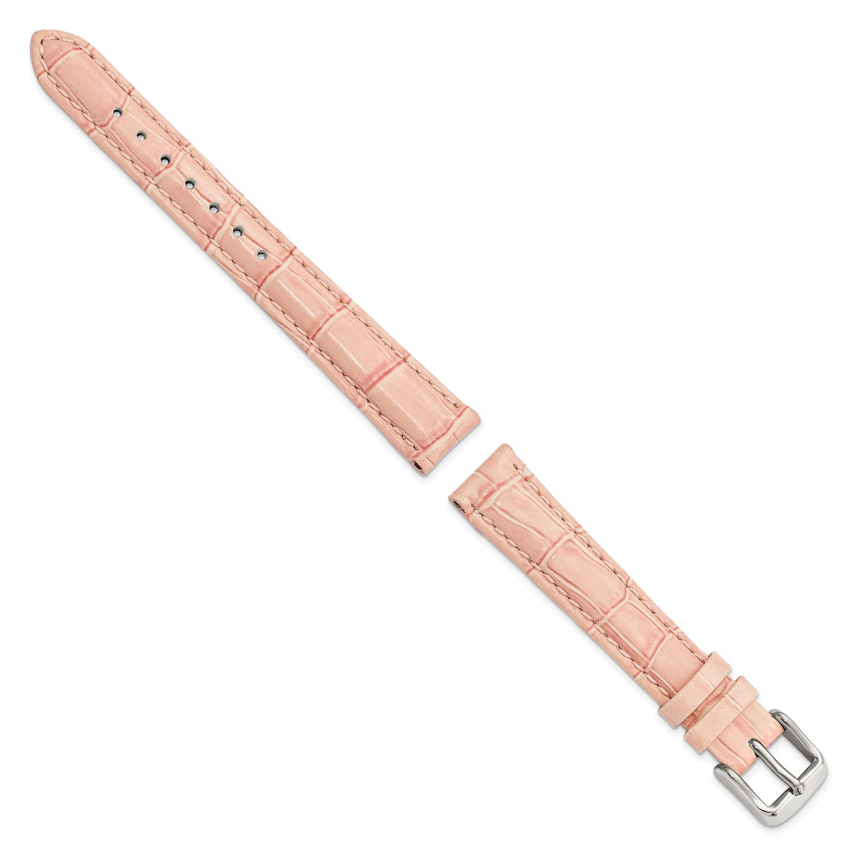 Pink Crocodile-Grain Leather Watch Band, 14mm - Sophia Jewelers