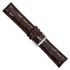 Crocodile-Grain Chronograph Watch Band in Dark Brown Leather, 16mm - Sophia Jewelers