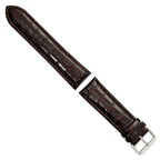 Crocodile-Grain Chronograph Watch Band in Dark Brown Leather, 16mm - Sophia Jewelers