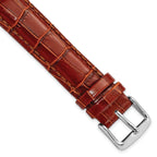 Havana Crocodile-Grain Chronograph Watch Band in Leather, 28mm