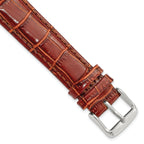 Havana Crocodile-Grain Chronograph Watch Band in Leather, 28mm