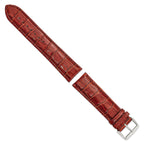 Havana Crocodile-Grain Leather Watch Band with Silver-Tone Buckle - Sophia Jewelers