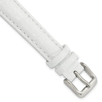 Crocodile-Grain Leather Watch Band in White, 16mm