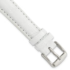 Crocodile-Grain Leather Watch Band in White, 16mm