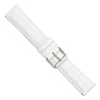 DeBeer 20mm Long White Crocodile Grain Chronograph Leather with Silver-tone Buckle 8.5 inch Watch Band