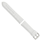 DeBeer 24mm White Crocodile Grain Chronograph Leather with Silver-tone Buckle 7.5 inch Watch Band
