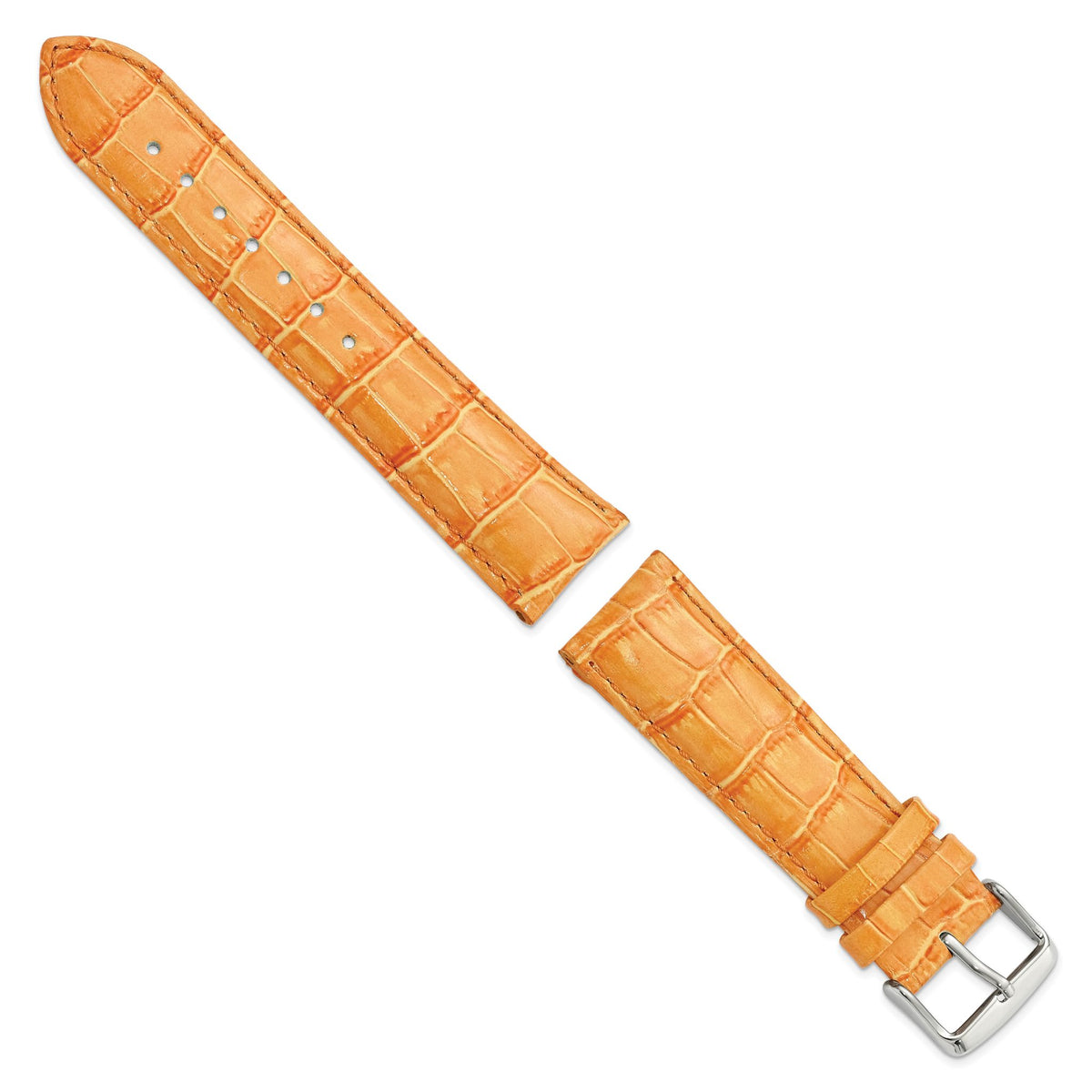 Orange Crocodile-Grain Watch Band in Leather - Sophia Jewelers