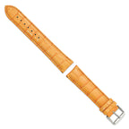 Orange Crocodile Grain Chronograph Watch Band in Leather, 22mm - Sophia Jewelers