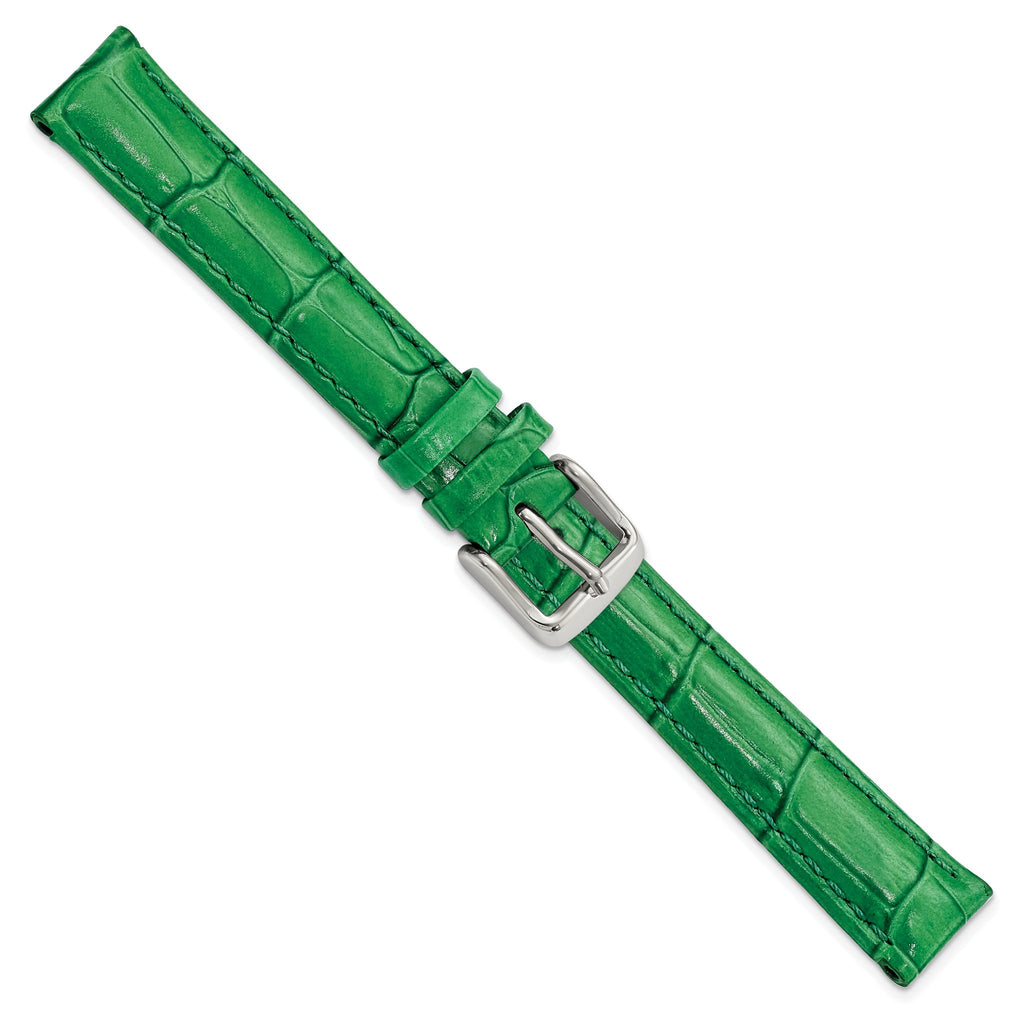 Crocodile-Grain Green Watch Band in Leather - Sophia Jewelers
