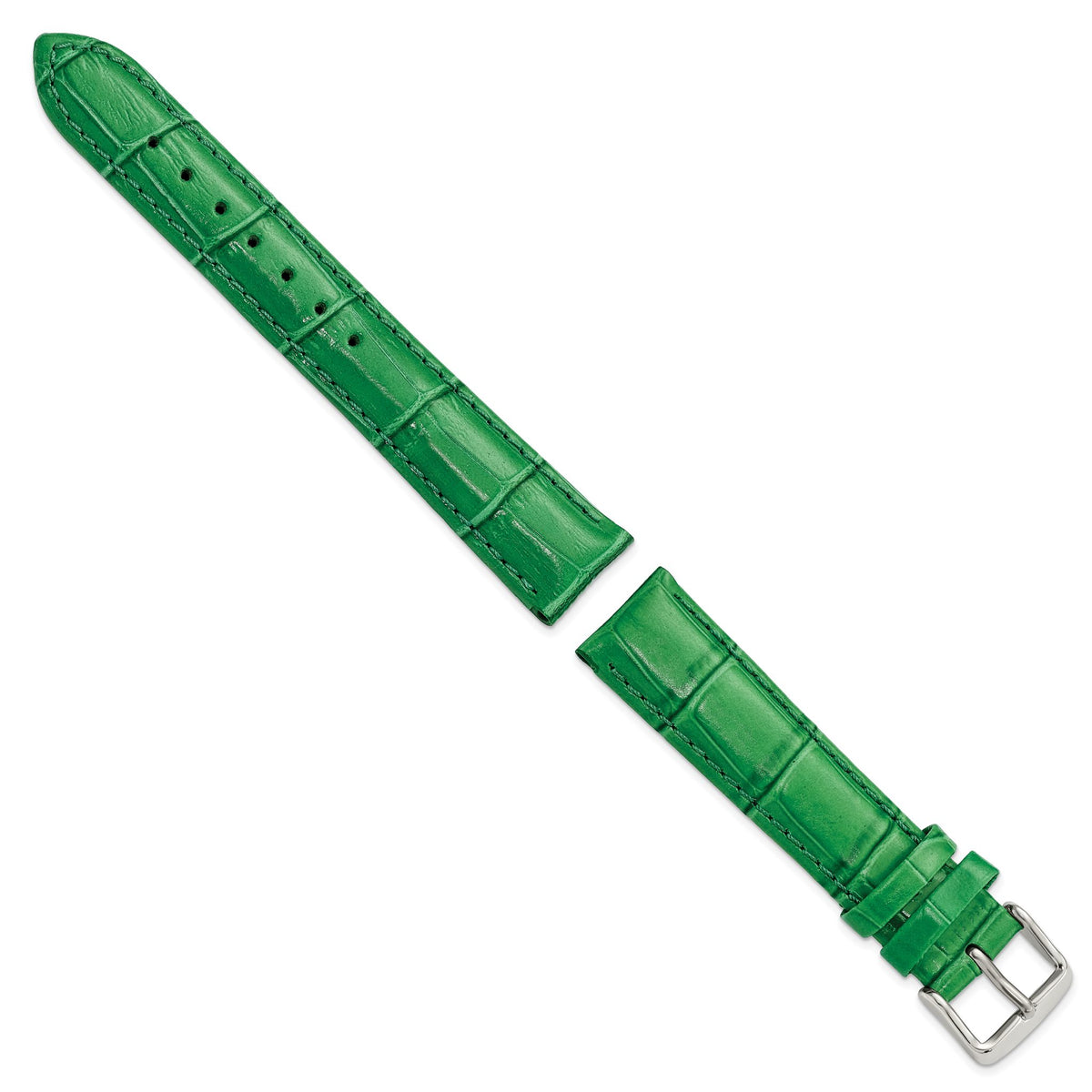 Crocodile-Grain Green Watch Band in Leather - Sophia Jewelers