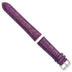 12mm Violet Crocodile Grain Chronograph Leather with Silver-tone Buckle 6.75 inch Watch Band