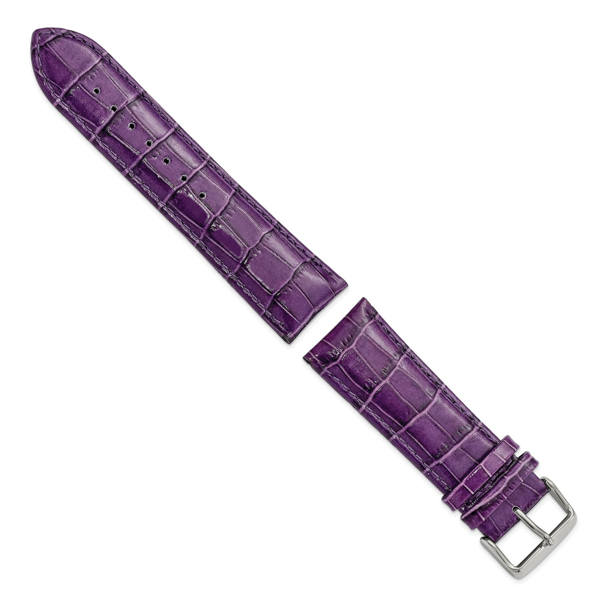 Violet Crocodile-Grain Watch Band in Leather, 24mm - Sophia Jewelers