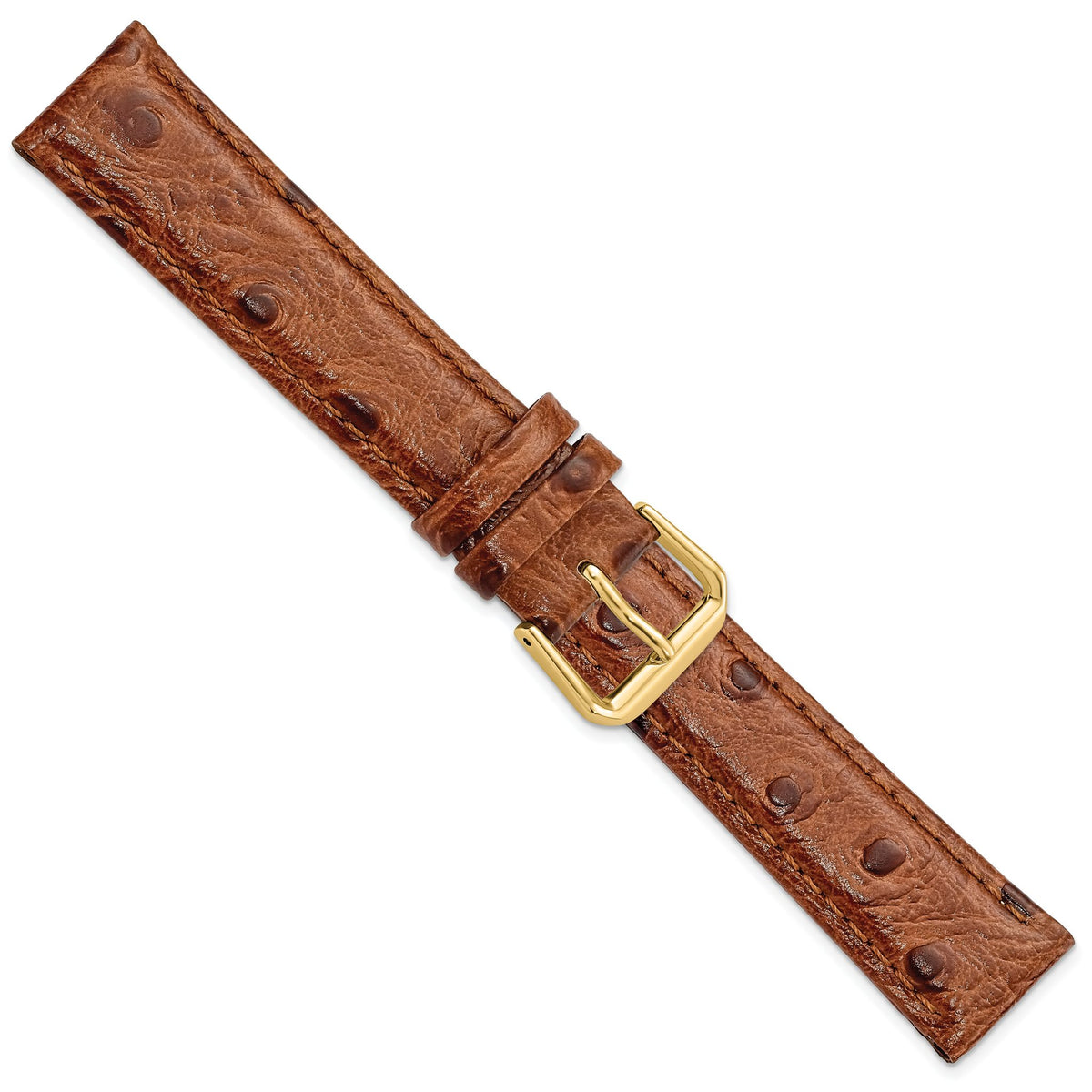Havana Ostrich Grain Leather Watch Band, 19mm - Sophia Jewelers