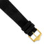 Black Genuine Leather Watch Band with Gold-Tone Buckle 19mm
