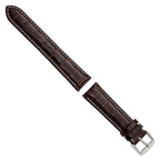 Crocodile-Grain Leather Watch Band in Brown, 14mm - Sophia Jewelers