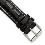 Black Crocodile-Grain Watch Band in Leather, 14mm