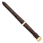 Dark Brown Caiman Leather Watch Band in Crocodile - Sophia Jewelers