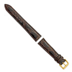 Dark Brown Caiman Leather Watch Band in Crocodile - Sophia Jewelers