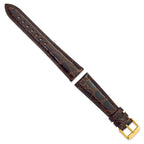 Brown Crocodile Watch Band in Genuine Leather, 17mm - Sophia Jewelers