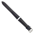 Navy White Stitching Watch Band in Leather, Matte - Sophia Jewelers