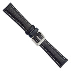 Navy White Stitching Watch Band in Leather, Matte - Sophia Jewelers