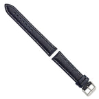 Navy White Stitching Watch Band in Leather, Matte - Sophia Jewelers