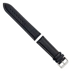 Navy White Stitching Watch Band in Leather, Matte - Sophia Jewelers