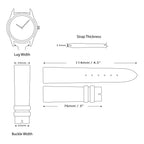 Navy White Stitching Watch Band in Leather, Matte - Sophia Jewelers