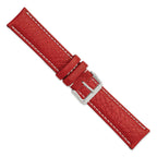 Red Sport White Stitching Watch Band in Leather, Matte - Sophia Jewelers