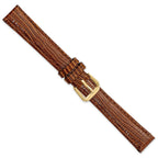 Snake Grain Leather Watch Band in Havana Brown, 16mm - Sophia Jewelers
