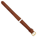 Snake Grain Leather Watch Band in Havana Brown, 16mm - Sophia Jewelers