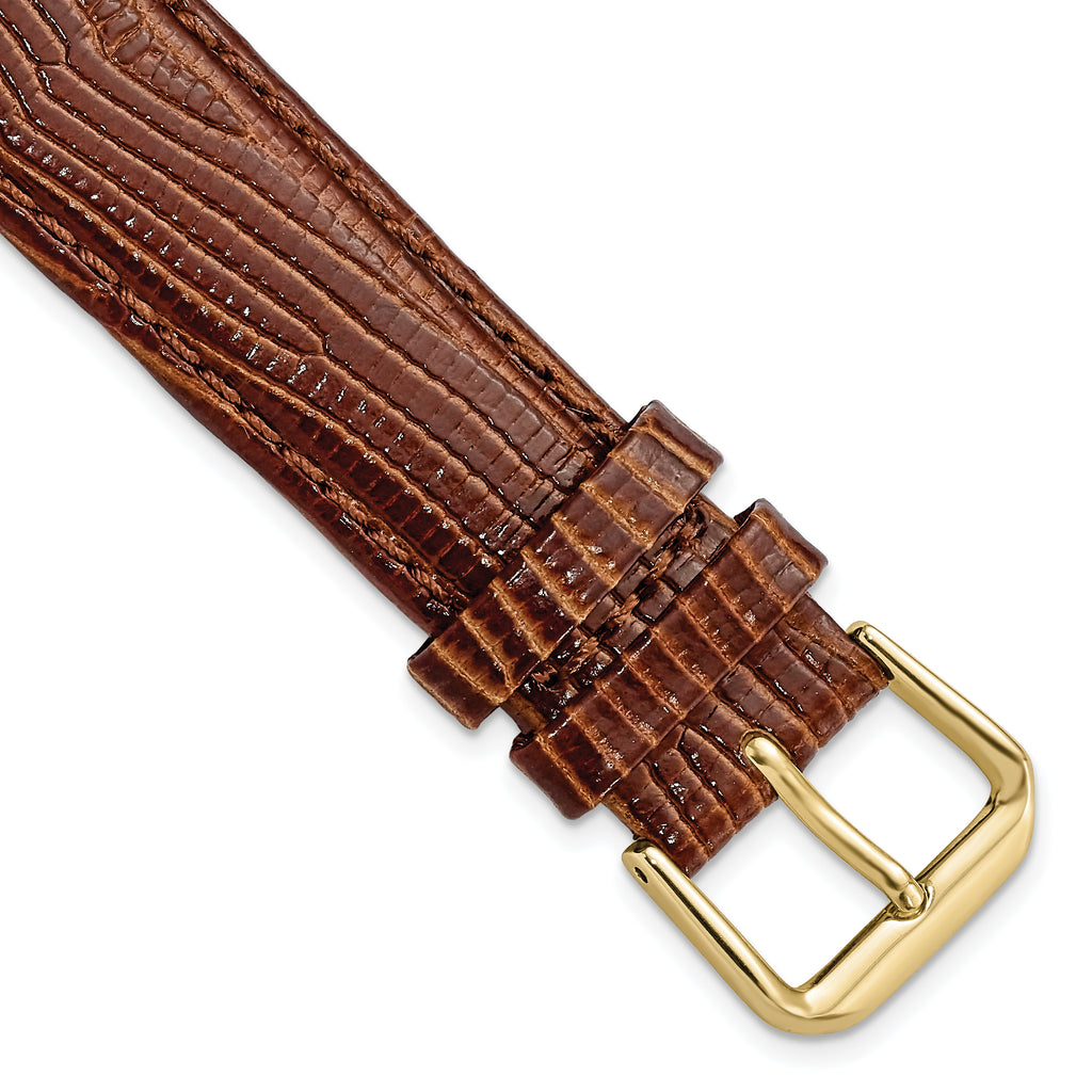 Snake Grain Leather Watch Band in Havana Brown, 16mm