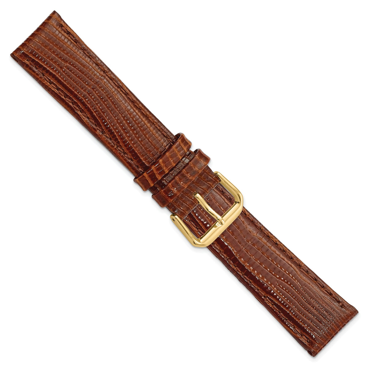 Snake Grain Leather Watch Band in Havana Brown, 16mm - Sophia Jewelers