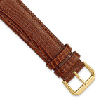 Snake Grain Leather Watch Band in Havana Brown, 16mm