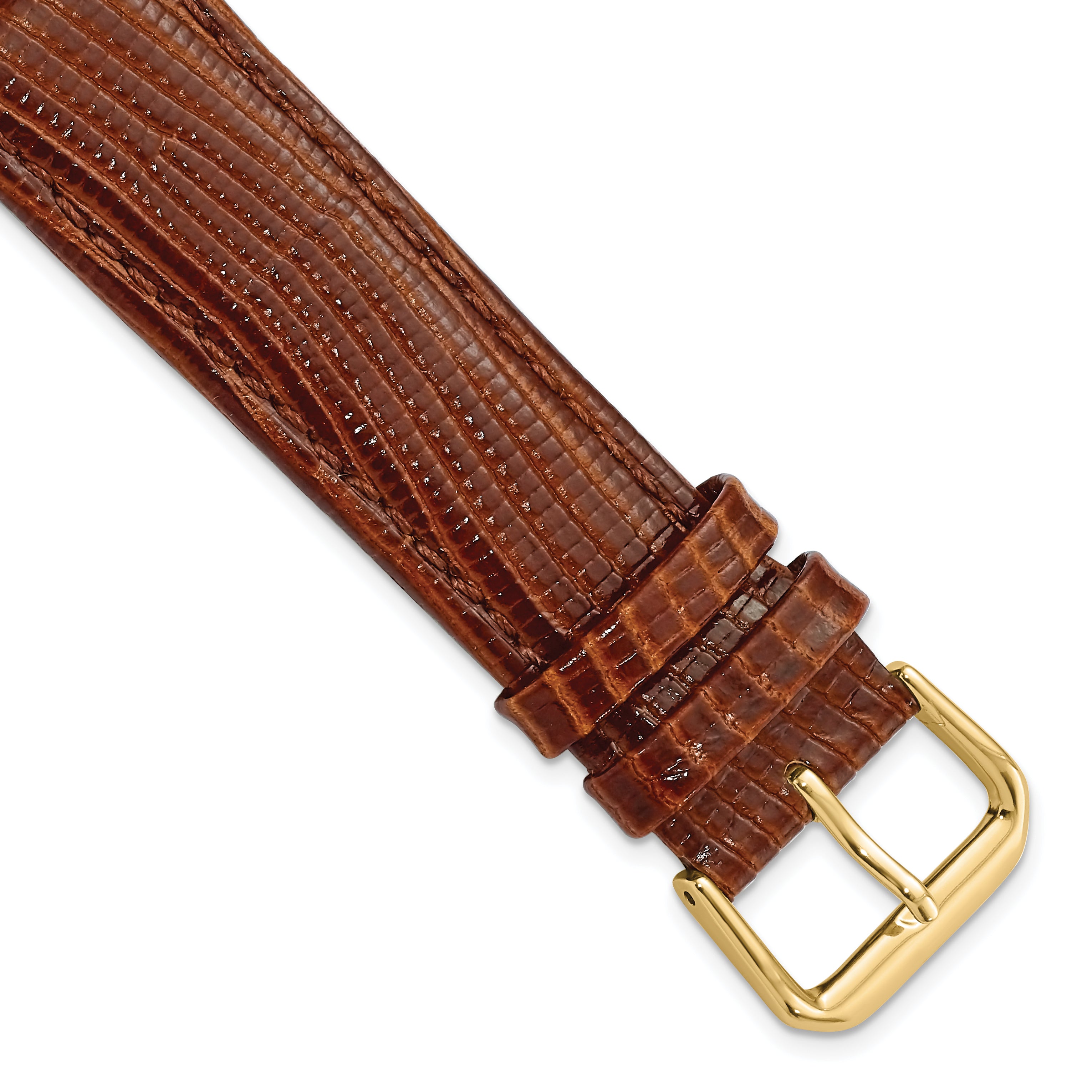 Snake Grain Leather Watch Band in Havana Brown, 16mm