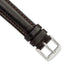 16mm Dark Brown Smooth Leather Chronograph with Silver-tone Buckle 7.5 inch Watch Band