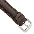 Brown Smooth Leather Watch Band in 26mm with Silver-Tone Buckle