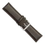 Dark Brown Smooth Leather Chronograph Watch Band in 19mm - Sophia Jewelers