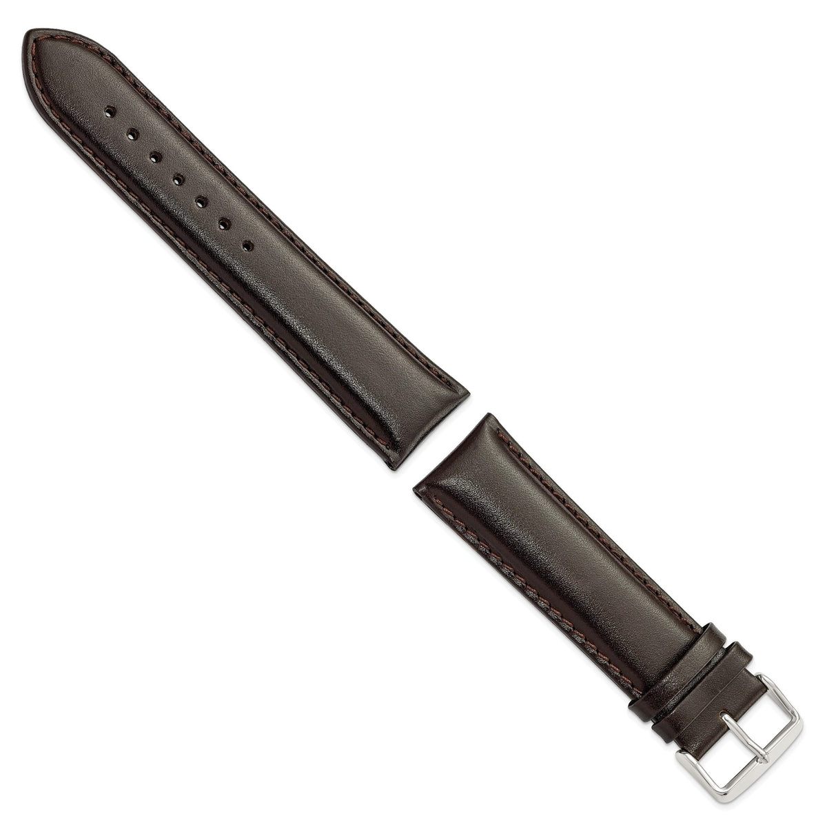 Chronograph DeBeer Long Dark Watch Band in Leather - Sophia Jewelers