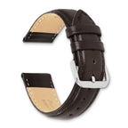 Smooth Leather Chronograph Watch Band in Dark Brown, 24mm - Sophia Jewelers