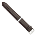 Smooth Leather Chronograph Watch Band in Dark Brown, 24mm - Sophia Jewelers