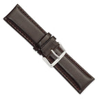 Smooth Leather Chronograph Watch Band in Dark Brown, 24mm - Sophia Jewelers