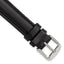 16mm Black Smooth Leather Chronograph with Silver-tone Buckle 7.5 inch Watch Band