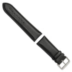 Short Chronograph Smooth Black Watch Band in Leather - Sophia Jewelers