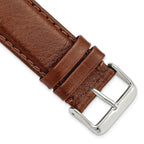 Havana Smooth Leather Watch Band with Silver-Tone Buckle, 22mm