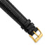 10mm Long Black Genuine Lizard Leather with Gold-tone Buckle 7.75 inch Watch Band